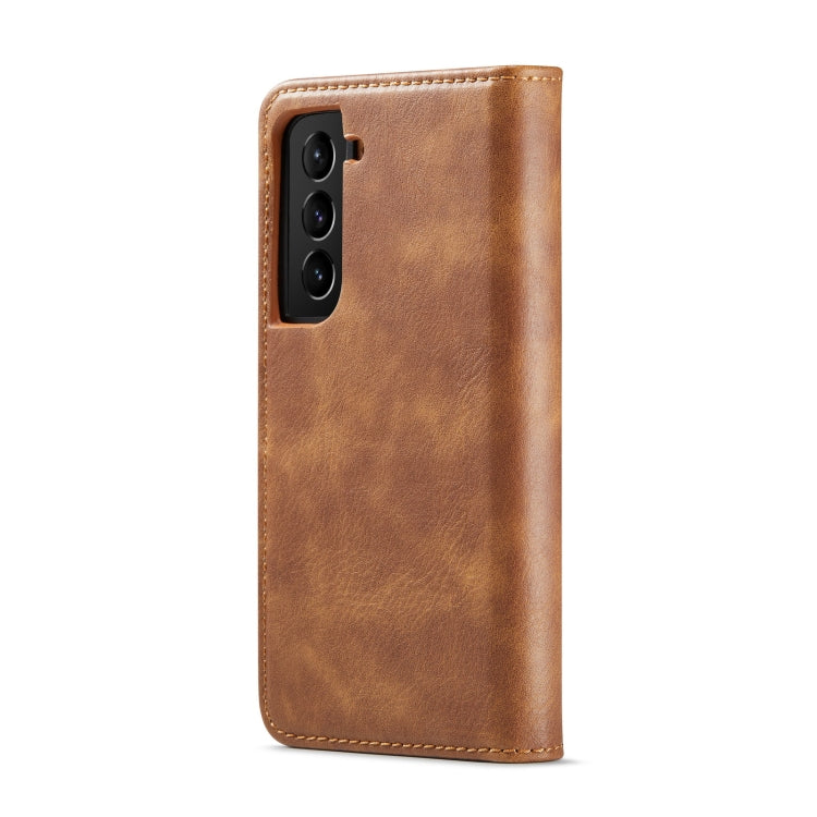 For Samsung Galaxy S22 5G DG.MING Crazy Horse Texture Detachable Magnetic Leather Phone Case(Brown) Eurekaonline