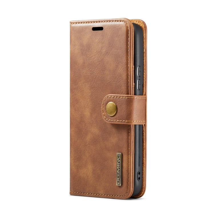 For Samsung Galaxy S22 5G DG.MING Crazy Horse Texture Detachable Magnetic Leather Phone Case(Brown) Eurekaonline