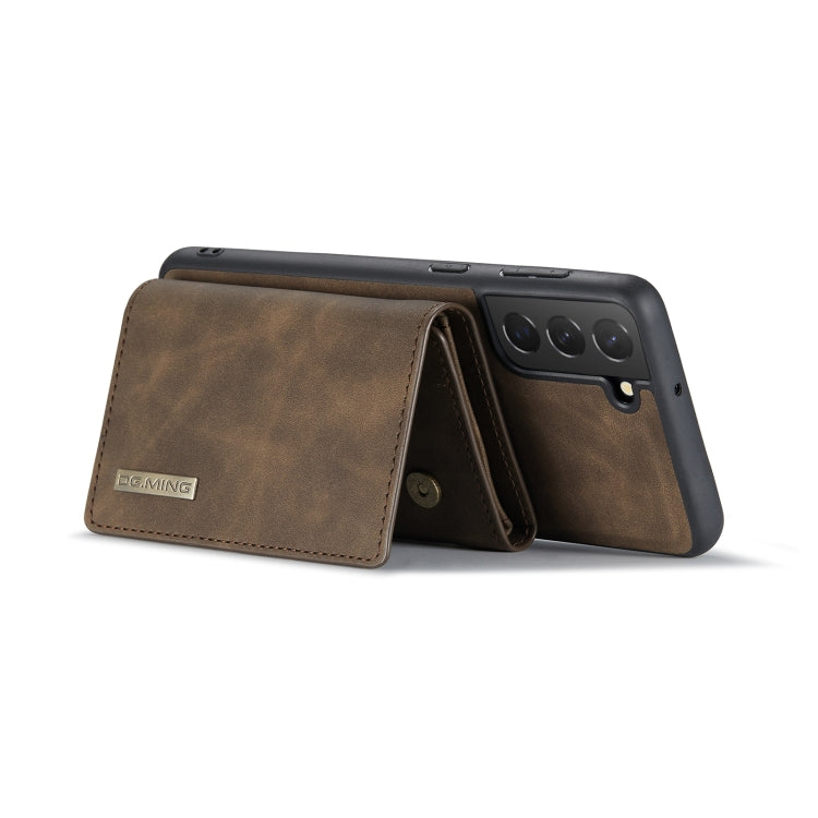 For Samsung Galaxy S22+ 5G DG.MING M1 Series 3-Fold Multi Card Wallet + Magnetic Phone Case(Coffee) Eurekaonline