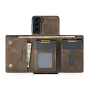 For Samsung Galaxy S22+ 5G DG.MING M1 Series 3-Fold Multi Card Wallet + Magnetic Phone Case(Coffee) Eurekaonline