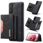 For Samsung Galaxy S22 5G DG.MING M2 Series 3-Fold Multi Card Bag + Magnetic Back Cover Phone Case(Black) Eurekaonline