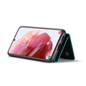 For Samsung Galaxy S22 5G DG.MING M2 Series 3-Fold Multi Card Bag + Magnetic Back Cover Phone Case(Green) Eurekaonline