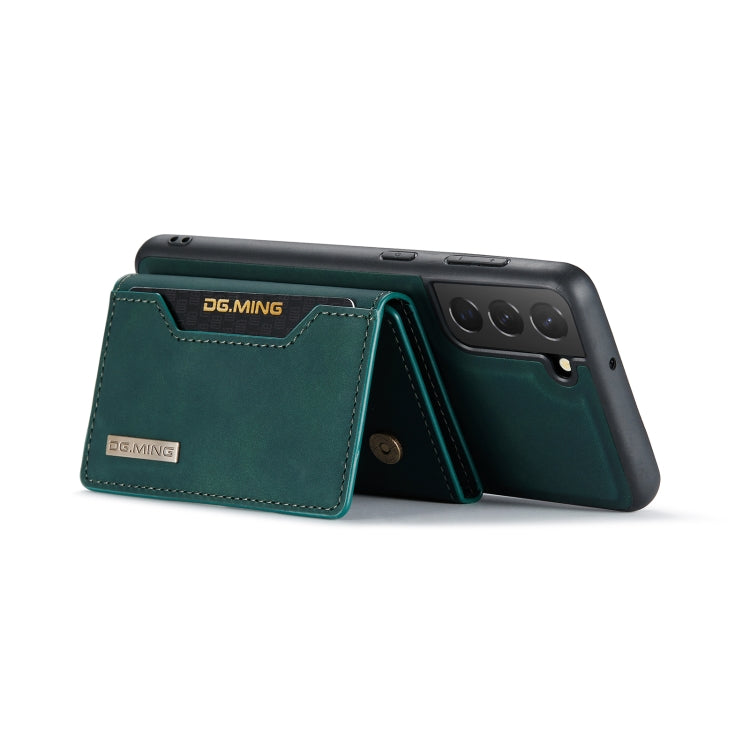 For Samsung Galaxy S22 5G DG.MING M2 Series 3-Fold Multi Card Bag + Magnetic Back Cover Phone Case(Green) Eurekaonline