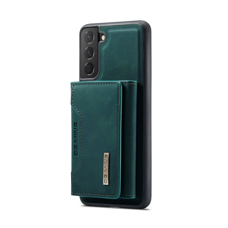 For Samsung Galaxy S22 5G DG.MING M2 Series 3-Fold Multi Card Bag + Magnetic Back Cover Phone Case(Green) Eurekaonline