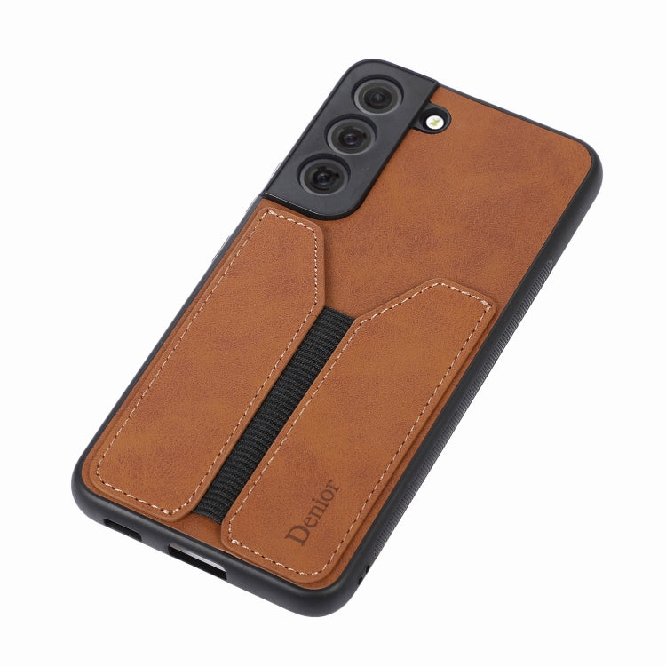 For Samsung Galaxy S22 5G Denior DV Elastic Card PU Back Cover Phone Case(Brown) Eurekaonline