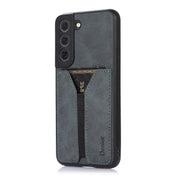 For Samsung Galaxy S22 5G Denior DV Elastic Card PU Back Cover Phone Case(Grey) Eurekaonline