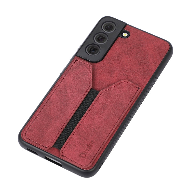 For Samsung Galaxy S22 5G Denior DV Elastic Card PU Back Cover Phone Case(Red) Eurekaonline