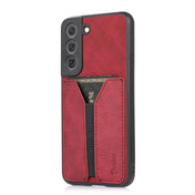 For Samsung Galaxy S22 5G Denior DV Elastic Card PU Back Cover Phone Case(Red) Eurekaonline