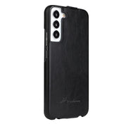 For Samsung Galaxy S22 5G Fierre Shann 64 Texture Vertical Flip PU Leather Phone Case(Black) Eurekaonline