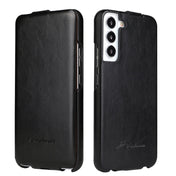 For Samsung Galaxy S22 5G Fierre Shann 64 Texture Vertical Flip PU Leather Phone Case(Black) Eurekaonline