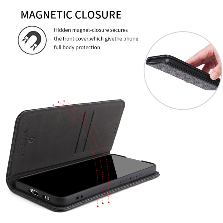 For Samsung Galaxy S22+ 5G Fierre Shann Crocodile Texture Magnetic Genuine Leather Phone Case(Black) Eurekaonline