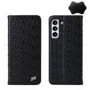 For Samsung Galaxy S22+ 5G Fierre Shann Crocodile Texture Magnetic Genuine Leather Phone Case(Black) Eurekaonline