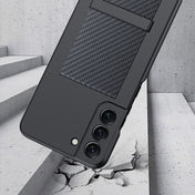 For Samsung Galaxy S22 5G GKK Ultra-thin Wristband Holder Phone Case(Carbon Fiber) Eurekaonline