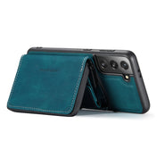 For Samsung Galaxy S22 5G JEEHOOD Magnetic Zipper Horizontal Flip Phone Leather Case(Blue) Eurekaonline