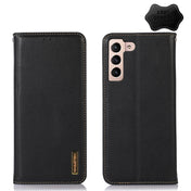 For Samsung Galaxy S22 5G KHAZNEH Nappa Top Layer Cowhide Leather Phone Case(Black) Eurekaonline