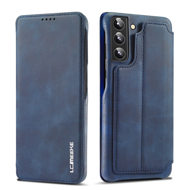 For Samsung Galaxy S22 5G LC.IMEEKE Hon Ancient Series Horizontal Flip Leather Phone Case(Blue) Eurekaonline