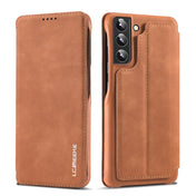 For Samsung Galaxy S22 5G LC.IMEEKE Hon Ancient Series Horizontal Flip Leather Phone Case(Brown) Eurekaonline