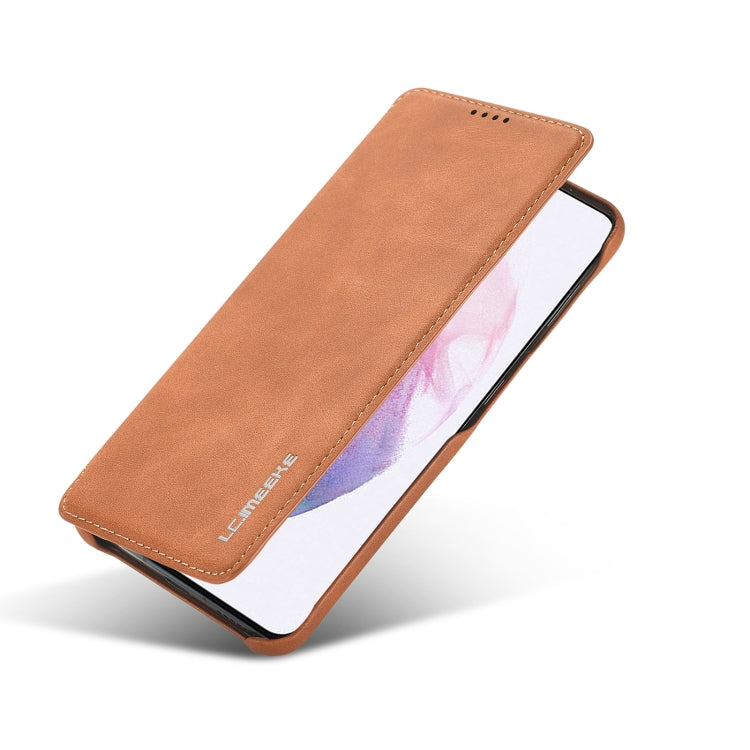 For Samsung Galaxy S22 5G LC.IMEEKE Hon Ancient Series Horizontal Flip Leather Phone Case(Brown) Eurekaonline