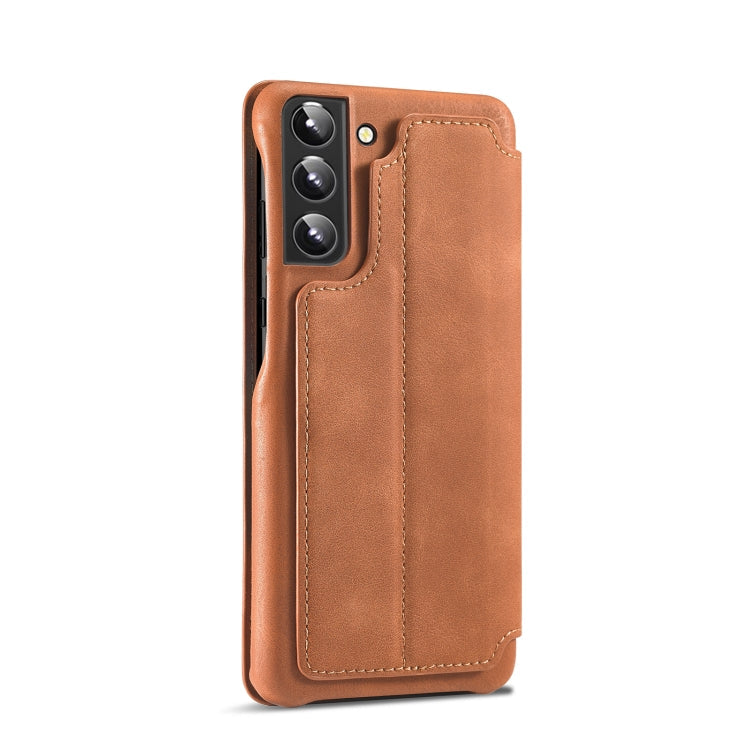 For Samsung Galaxy S22 5G LC.IMEEKE Hon Ancient Series Horizontal Flip Leather Phone Case(Brown) Eurekaonline