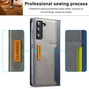 For Samsung Galaxy S22 5G LC.IMEEKE LC-001 Series PU + TPU Color Matching Frosted Leather Phone Case(Blue) Eurekaonline