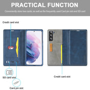 For Samsung Galaxy S22 5G LC.IMEEKE LC-001 Series PU + TPU Color Matching Frosted Leather Phone Case(Blue) Eurekaonline