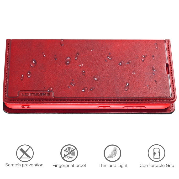 For Samsung Galaxy S22 5G LC.IMEEKE LC-001 Series PU + TPU Color Matching Frosted Leather Phone Case(Red) Eurekaonline