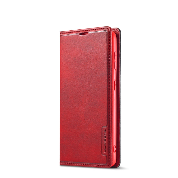 For Samsung Galaxy S22 5G LC.IMEEKE LC-001 Series PU + TPU Color Matching Frosted Leather Phone Case(Red) Eurekaonline