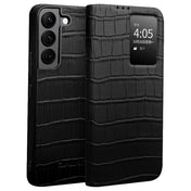 For Samsung Galaxy S22+ 5G QIALINO Crocodile Pattern Genuine Leather Phone Case(Black) Eurekaonline