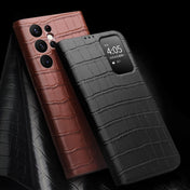 For Samsung Galaxy S22+ 5G QIALINO Crocodile Pattern Genuine Leather Phone Case(Brown) Eurekaonline