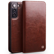 For Samsung Galaxy S22+ 5G QIALINO Genuine Leather Phone Case(Brown) Eurekaonline