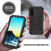For Samsung Galaxy S22 5G R-JUST Sliding Camera Metal + Silicone Holder Phone Case(Black) Eurekaonline