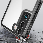For Samsung Galaxy S22 5G RedPepper Transparent Dot Shockproof Waterproof PC + TPU Phone Case(Black) Eurekaonline