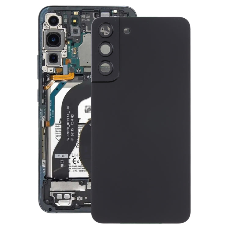 For Samsung Galaxy S22+ 5G SM-S906B Battery Back Cover with Camera Lens Cover (Black) Eurekaonline