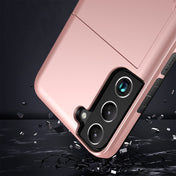 For Samsung Galaxy S22 5G Shockproof Armor Phone Case with Card Slot(Rose Gold) Eurekaonline