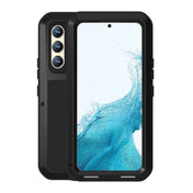For Samsung Galaxy S22  LOVE MEI Metal Shockproof Waterproof Dustproof Protective Phone Case with Glass(Black) Eurekaonline