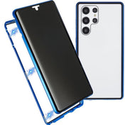 For Samsung Galaxy S22 Ultra 5G Anti-peeping Magnetic Double-sided Tempered Glass Phone Case(Blue) Eurekaonline