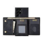 For Samsung Galaxy S22 Ultra 5G DG.MING M1 Series 3-Fold Multi Card Wallet + Magnetic Phone Case(Black) Eurekaonline