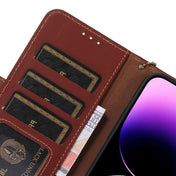 For Samsung Galaxy S22 Ultra 5G Genuine Leather Magnetic RFID Leather Phone Case(Coffee) Eurekaonline