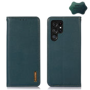 For Samsung Galaxy S22 Ultra 5G KHAZNEH Nappa Top Layer Cowhide Leather Phone Case(Green) Eurekaonline