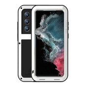 For Samsung Galaxy S22 Ultra 5G LOVE MEI Metal Shockproof Waterproof Dustproof Protective Phone Case(White) Eurekaonline