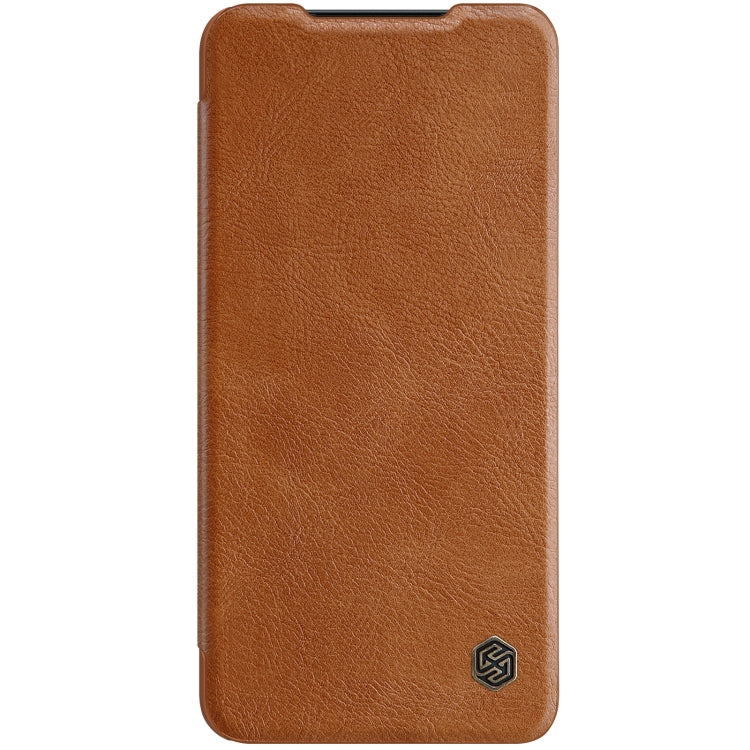 For Samsung Galaxy S22 Ultra 5G NILLKIN QIN Series Pro Sliding Camera Cover Design Leather Phone Case(Brown) Eurekaonline