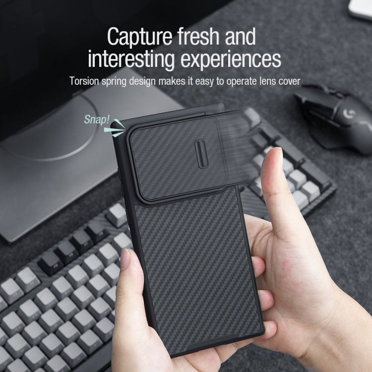 For Samsung Galaxy S22 Ultra 5G NILLKIN Synthetic Fiber Camshield Phone Case(Black) Eurekaonline