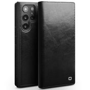 For Samsung Galaxy S22 Ultra 5G QIALINO Genuine Leather Phone Case(Black) Eurekaonline
