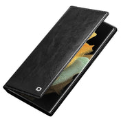 For Samsung Galaxy S22 Ultra 5G QIALINO Genuine Leather Phone Case(Black) Eurekaonline