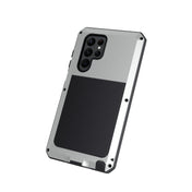 For Samsung Galaxy S22 Ultra 5G Shockproof Waterproof Silicone + Zinc Alloy Phone Case(Silver) Eurekaonline