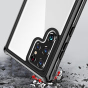 For Samsung Galaxy S22 Ultra 5G Waterproof Dustproof Shockproof Transparent Acrylic Protective Phone Case(Black) Eurekaonline
