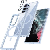 For Samsung Galaxy S22 Ultra Acrylic PC MagSafe Phone Case(Sierra Blue) Eurekaonline
