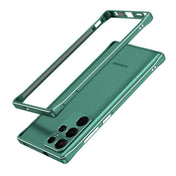 For Samsung Galaxy S22 Ultra Aurora Series Lens Protector + Metal Frame Protective Phone Case(Green Silver) Eurekaonline