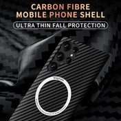 For Samsung Galaxy S23 5G Carbon Fiber Texture MagSafe Magnetic Phone Case(Blue) Eurekaonline