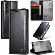 For Samsung Galaxy S23 5G CaseMe 003 Crazy Horse Texture Leather Phone Case(Black) Eurekaonline